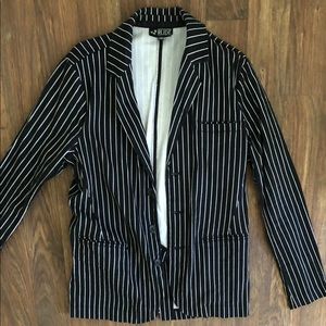 Men’s Rude Black and White Pinstripe Suit